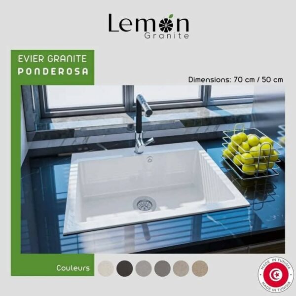 Evier Granite Ponderosa Blanc