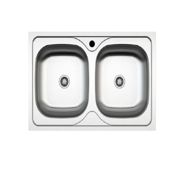 Evier Inox 2 bac - Forme Carré
