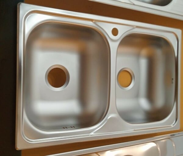 Evier Inox 2 bac - Forme Carré – Image 2